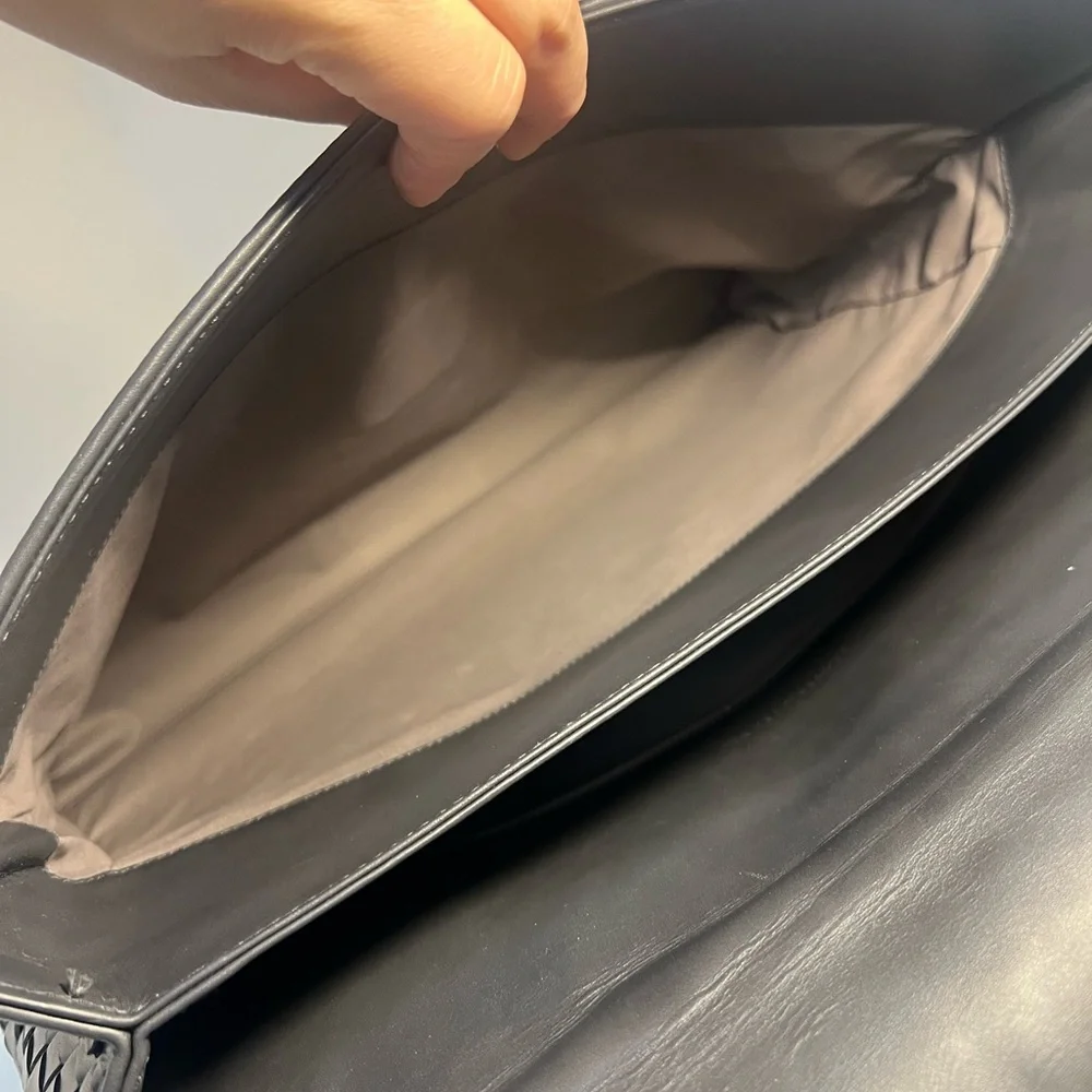 Bottega Veneta Briefcase Intrecciato Envelope Dark Gray leather business bag